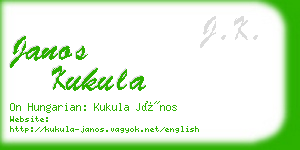 janos kukula business card